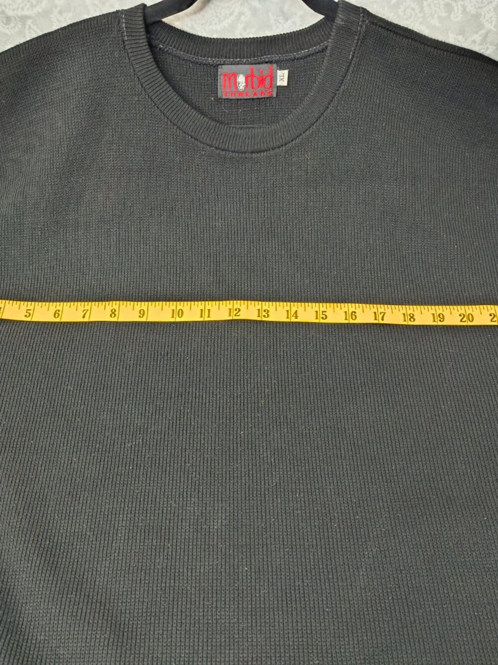Vtg Morbid Threads Sweater Pullover Slipover Woman's XL Skull Sleeves 90's RARE - Picture 3 of 6